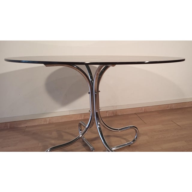Vintage Italian Smoked Glass Chrome Coffee Table, 1970s For Sale - Image 12 of 18