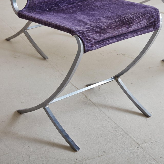 Chrome Set of 6 Chrome Dining Chairs Attributed to Pierre Cardin for Maison Jansen, France 1970s For Sale - Image 8 of 11