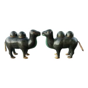 Set of 2 Chinese Cloissone Camels Qing Dynasty 1644-1912