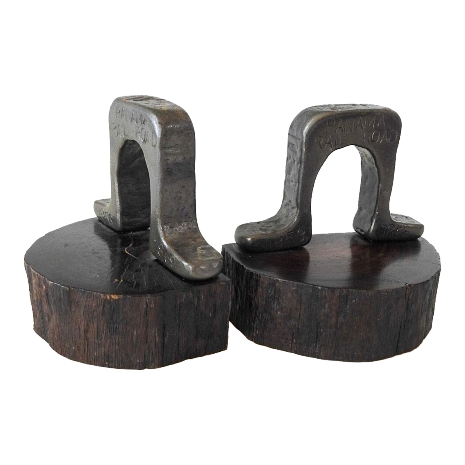 Antique Panama Railroad Iron Track Bookends a Pair Chairish