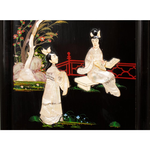 C. 1920-1940s Chinoiserie Inlaid Coromandel Screen For Sale - Image 4 of 18