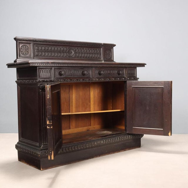Neo-Renaissance Style Walnut Sideboard For Sale - Image 3 of 11