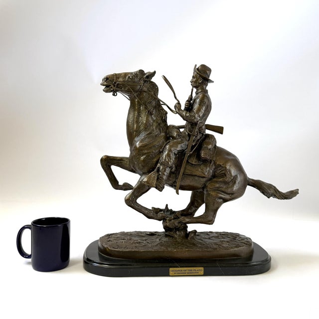 Trooper of the Plains, Bronze Piece After Remington - 19" H For Sale - Image 18 of 18