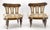 Pair of Tufted Seats Burl Wood Back Oval Seats Slipper Chairs on Caters MINT For Sale - Image 10 of 14