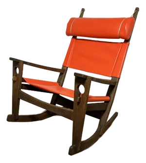 C. 1960s Hans Wegner Keyhole Rocker for Getama, Denmark in Oak and Leather