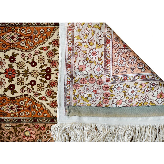 Vintage Silk Turkish Hereke Rug For Sale - Image 10 of 11