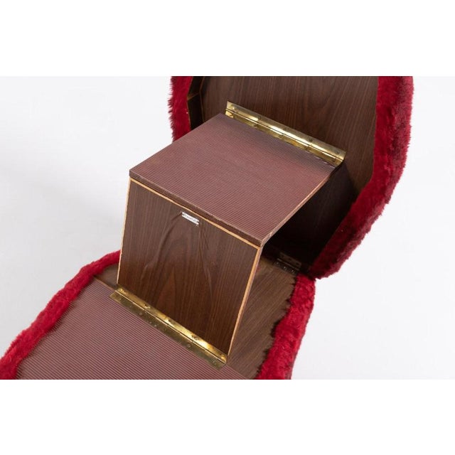 Textile Vintage Italian Teddy Pouf or Stool, 1960s For Sale - Image 7 of 12