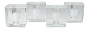 Mid-Century Acrylic Ice Cube Taper Candle Holders, Set of 4