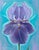 Feline Natura by Sybiline | Oil on Wood Cat Face Merged with Purple Iris Flower For Sale