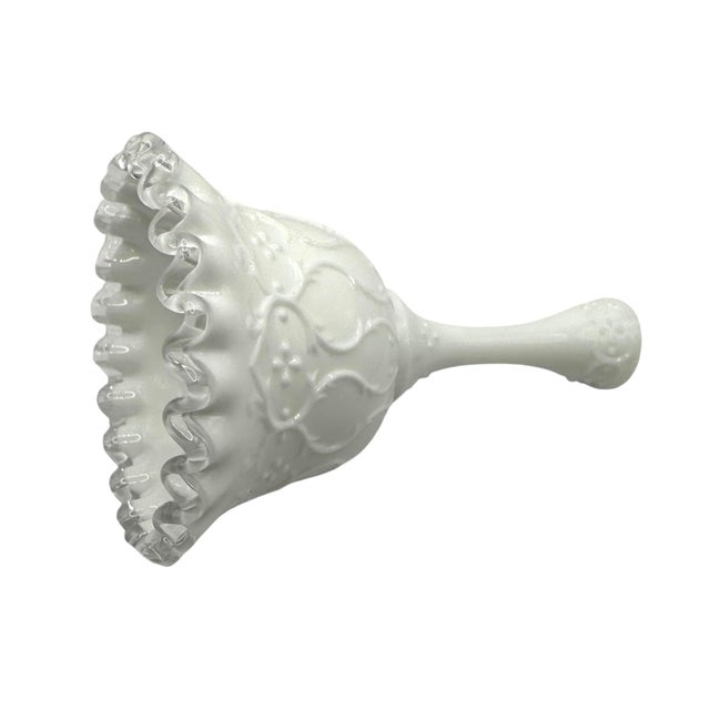 Vintage Fenton Silver Crest Spanish Lace Milk Glass Bell For Sale - Image 10 of 12