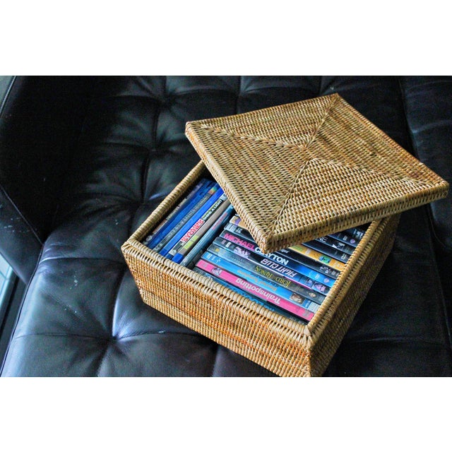 Artifacts Rattan Flat File Storage Box with Lid in Honey Brown For Sale In Houston - Image 6 of 9