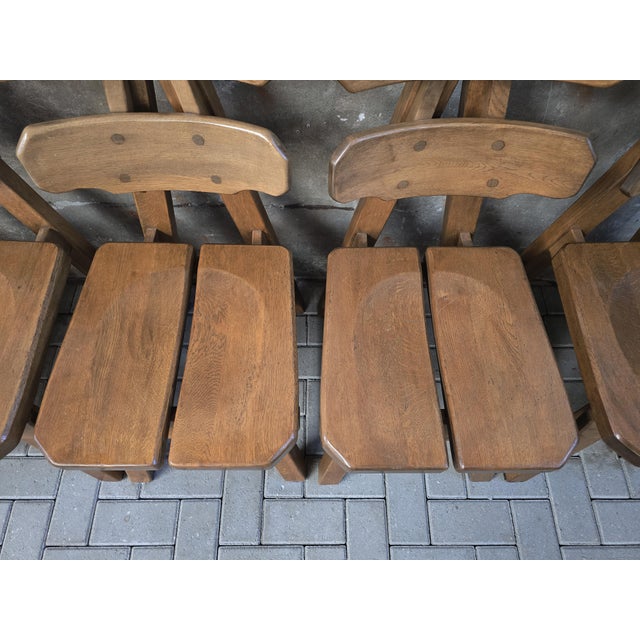 Brutalist Oak Rembrandt Chairs, 1970s, Set of 6 For Sale - Image 15 of 18