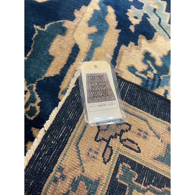 1900s Antique Chinese Rug - 11'8'' X 9'2'' For Sale - Image 4 of 5