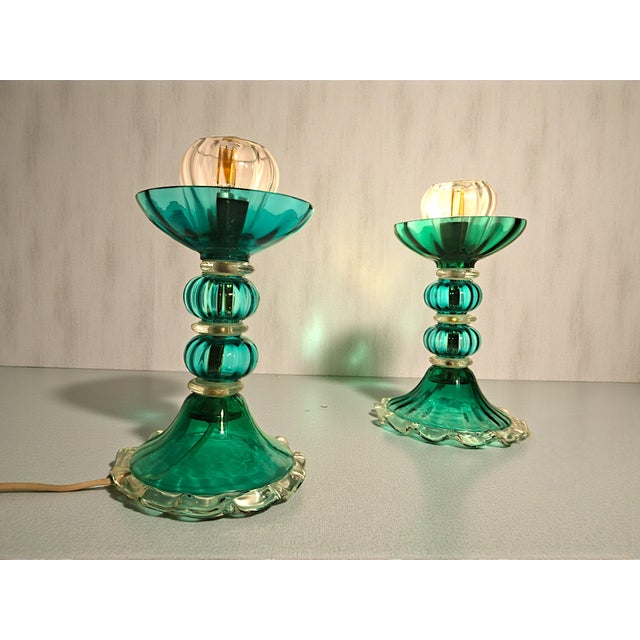 Murano Glass Table Lamps from Manifattura Di Murano, 1970s, Set of 2 For Sale - Image 4 of 6