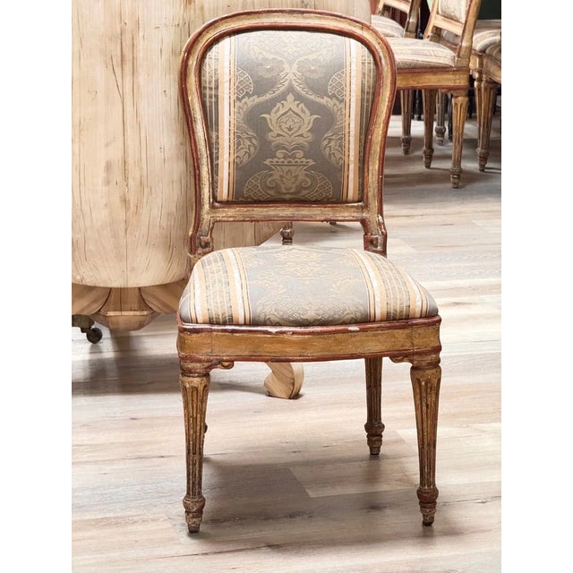 Fourteen Italian Louis XVI Period Laccatura Dining Chairs, 18th C. For Sale - Image 9 of 11