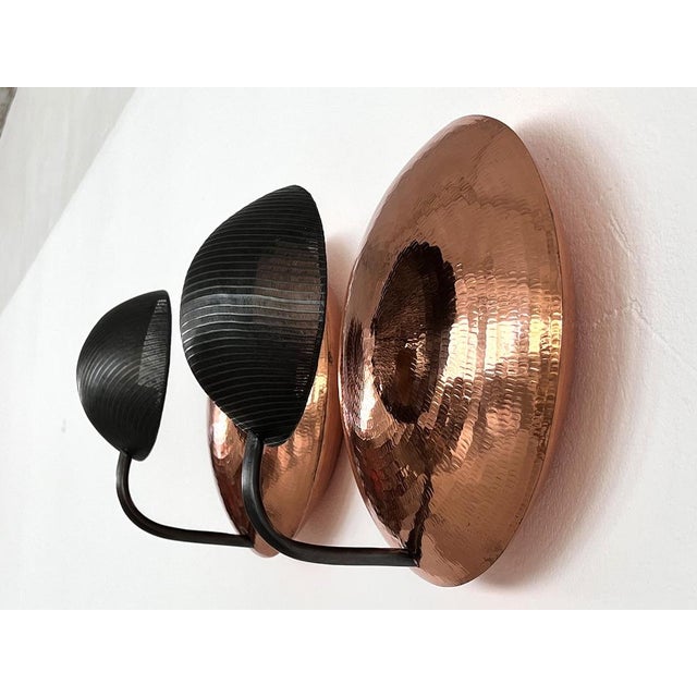 Italian Wall Sconces in Copper and Black Perforated Metal, 1970s, Set of 2 For Sale - Image 13 of 17