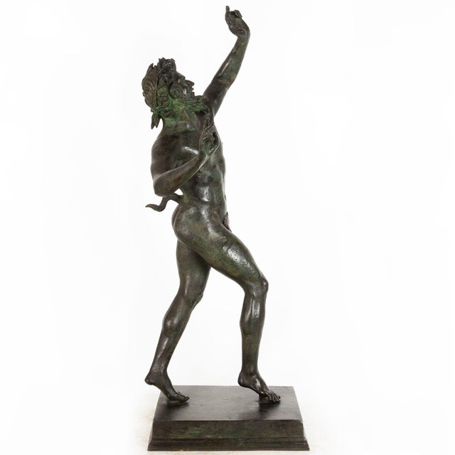 19th Century Antique Grand Tour Italian Bronze Sculpture of Dancing Faun of Pompeii For Sale - Image 5 of 18