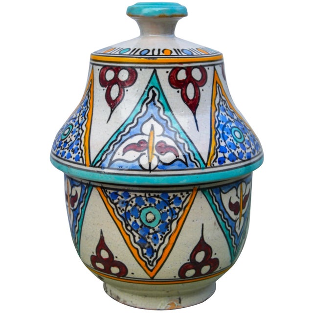 Early 20th Century Moorish Ceramic Box W/ Pattern For Sale - Image 4 of 12