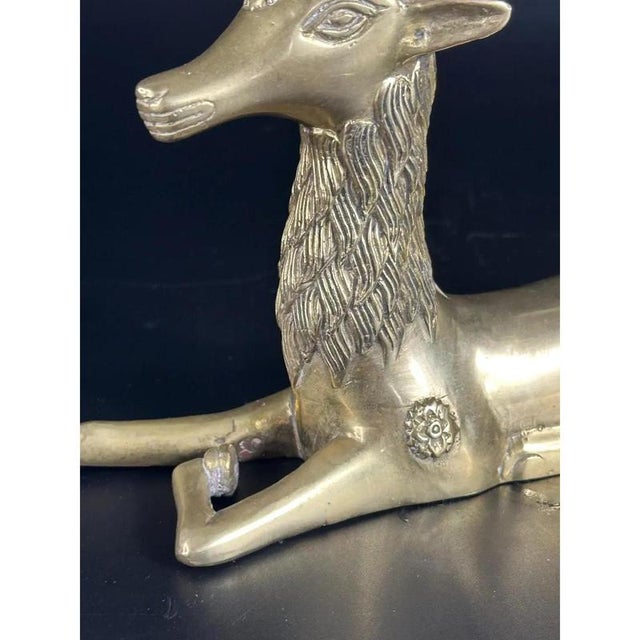 Gold Hollywood Regency Brass Deer, Spain, 1960s For Sale - Image 8 of 9