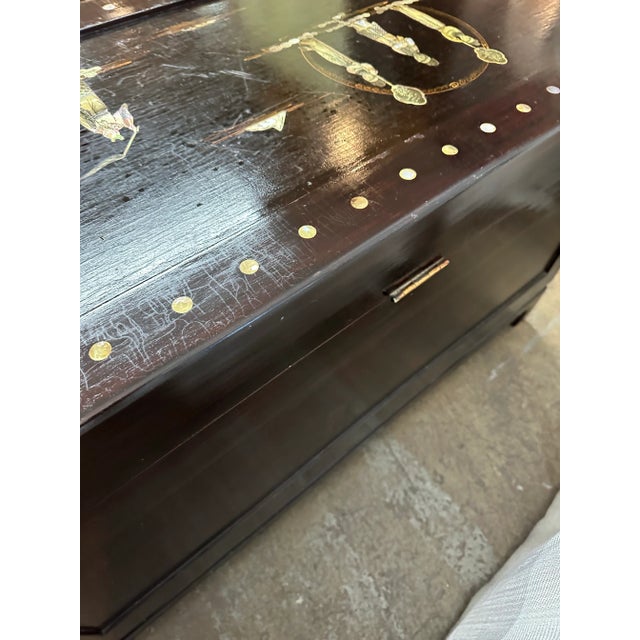 Antique Rosewood Inlaid Chinoiserie Chest For Sale - Image 10 of 12