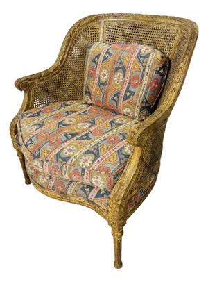Large Vintage Cane Arm Chair