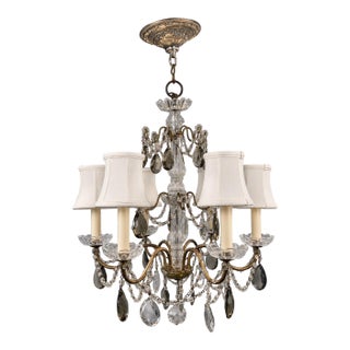 Early 19th Century French Bronze and Crystal Chandelier For Sale