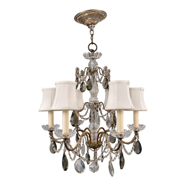 Early 19th Century French Bronze and Crystal Chandelier For Sale