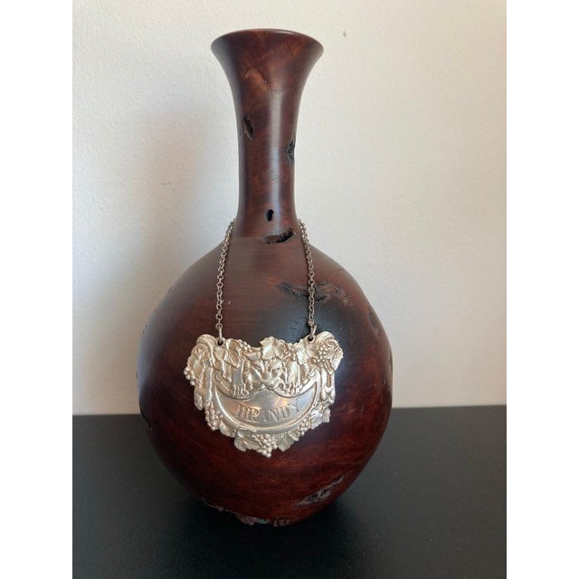 Mid 20th Century English Sterling Silver Brandy Carafe Label with Chain For Sale - Image 5 of 12