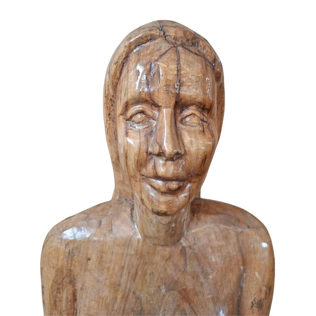 1940s 20th Century Wooden Sculpture of Female Nude For Sale - Image 5 of 17