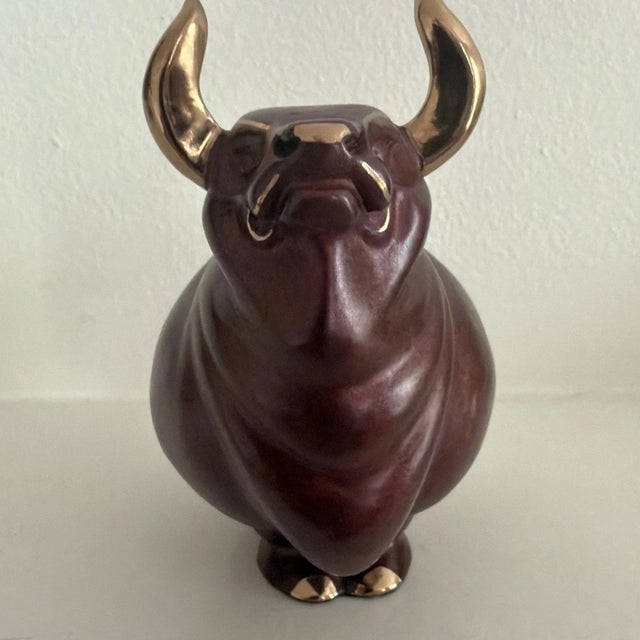 1990s Alexsander Danel - Rare Signed, Ltd Ed. Icarus Bull Sculpture (1993) - 218/1200 For Sale - Image 4 of 8