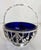 George V Sterling Silver Swing Handle Basket with Blue Glass Liner, 1912 For Sale - Image 4 of 18
