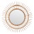 French Mid-Century Sunburst or Starburst Mirror of Bamboo & Rattan (Dia 27 3/8) For Sale
