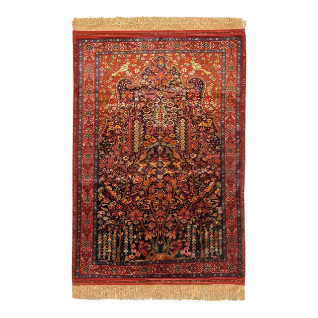 Pasargad DC Double-Sided Hand-Knotted Silk Quchan Rug For Sale