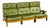 Vintage Scandinavian Modular Sofa in Green Leather and Oak, 1960s, Set of 3 For Sale