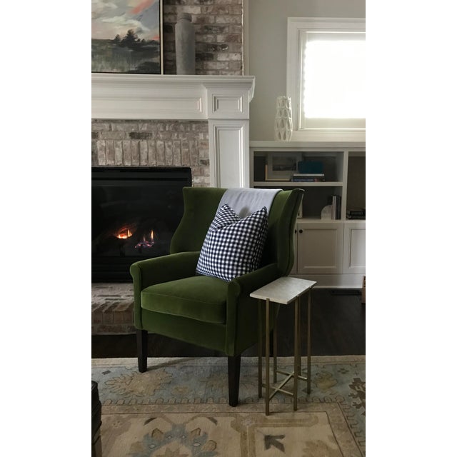 Lee Industries Conroy Green Wingback Chair Chairish