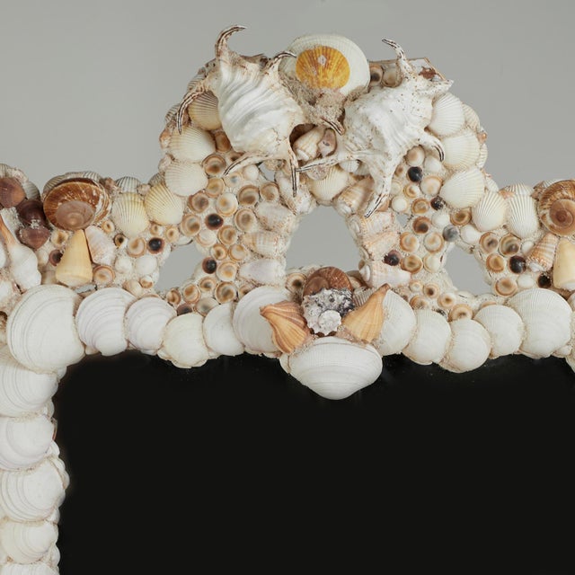 Coastal Large Shell Encrusted Grotto Style Wall Mirror For Sale - Image 3 of 8