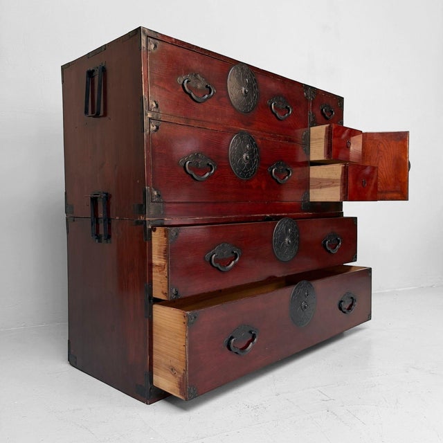 Japanese Kasane Isho-Dansu Kimono Storage Chest, 1910s For Sale - Image 4 of 17