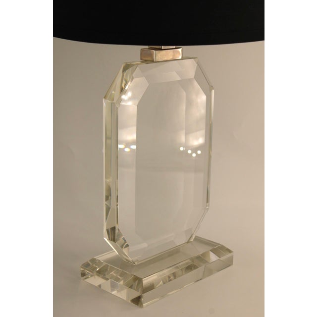 Vintage Ralph Lauren Bevelled Edge Glass Table Lamp For Sale In Dallas - Image 6 of 14