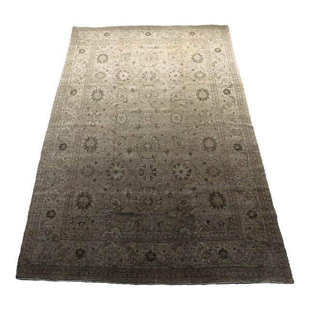Vintage Hand Knotted Wool Pile Rug in Soft Color Palette. 9'6"x 14'6" For Sale