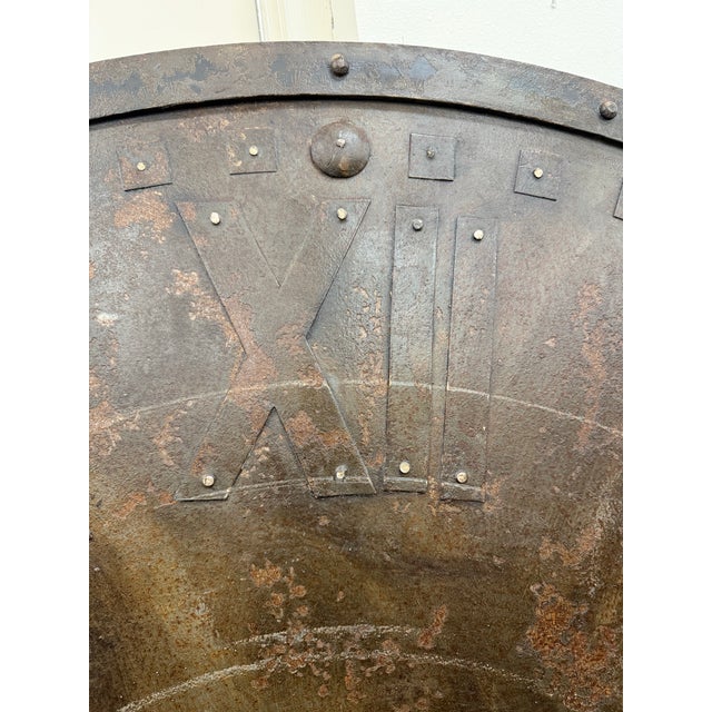 French French Antique Oversized Iron Clock Face, 59” Diameter For Sale - Image 3 of 8