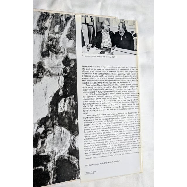 Sam Francis 1975 Sam Francis Abstract Expressionist Artist Hardcover Coffee Table Book For Sale - Image 4 of 13