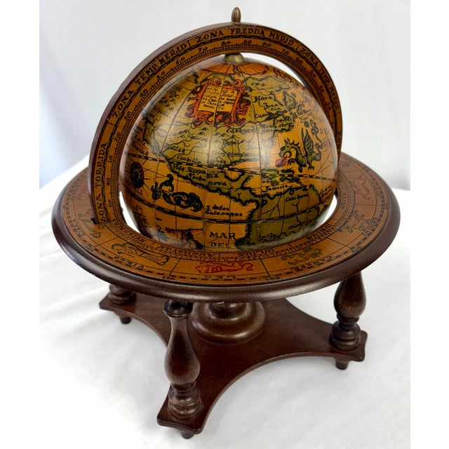 Wood Italian Old World Zodiac Globe on Wooden Stand – Vintage Celestial Library Decor For Sale - Image 7 of 11