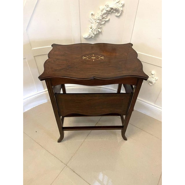 Antique Edwardian Inlaid Rosewood Side Table , 1901 For Sale - Image 15 of 15