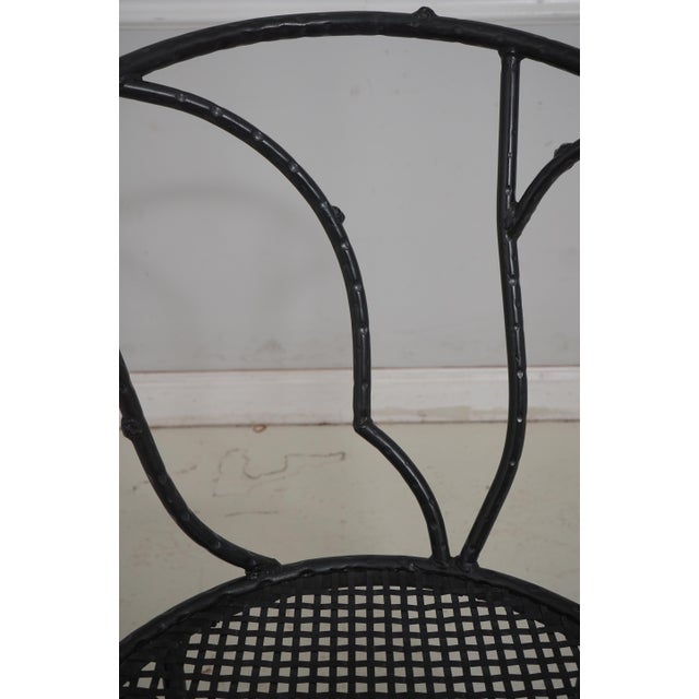 Black Pair of Winterthur Faux Bois Iron Chairs For Sale - Image 8 of 18