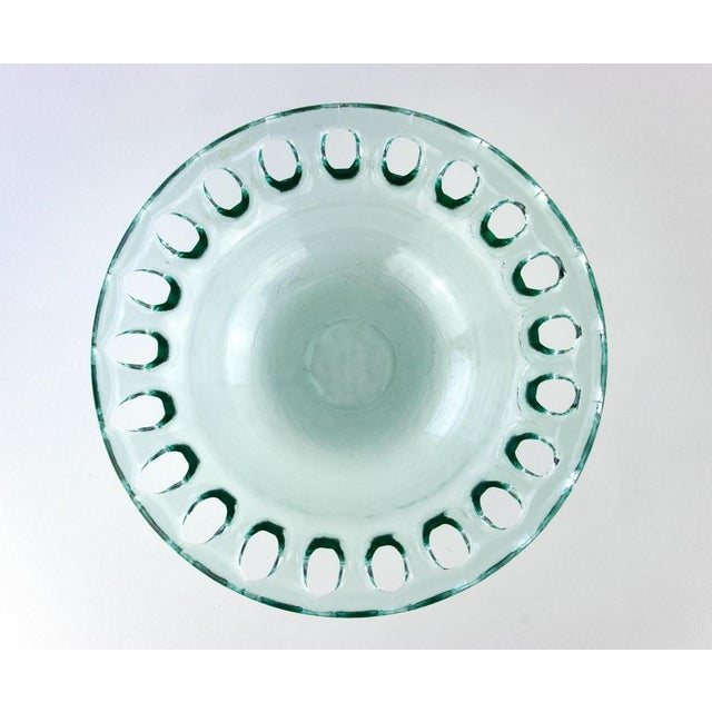 Art Deco Glass Bowl from Couronne Co., USA, 1980s For Sale - Image 4 of 5