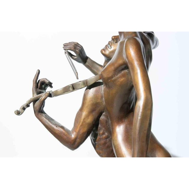 Misha Frid, Violin Player and His Muse Sculpture, 1990s, Bronze For Sale - Image 4 of 9