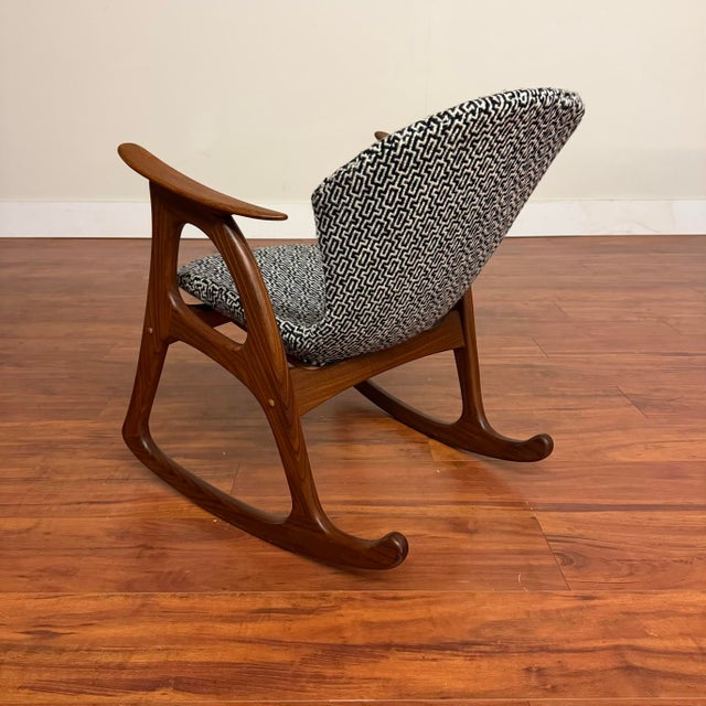 Mid 20th Century Aage Christiansen Danish Teak Rocking Chair - Mid-Century Modern For Sale - Image 5 of 16