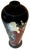 Ceramic Vintage 23 In. Tall Black Porcelain Palace Vase Lady Courtesan in Enamel Relief For Sale - Image 7 of 18