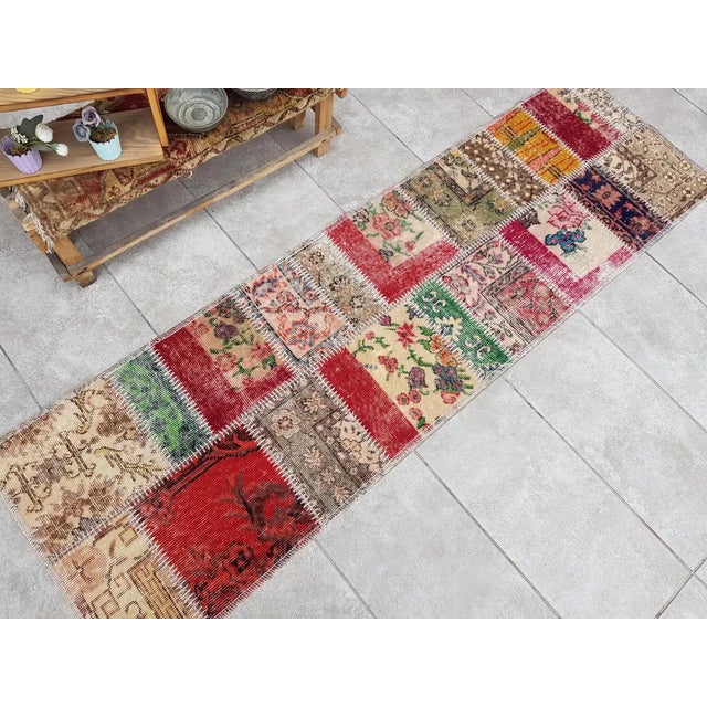 Mid 20th Century Anatolian Handknotted Wool Runner For Sale - Image 4 of 10