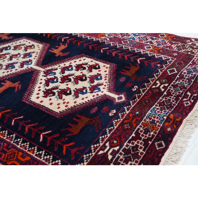 Black 1970s Vintage Hamadan Rug 4'3'' x 6'6'' For Sale - Image 8 of 11